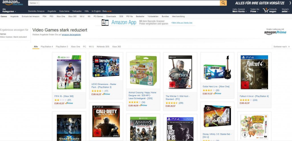Amazon Video Games stark reduziert Amazon Video Games stark reduziert